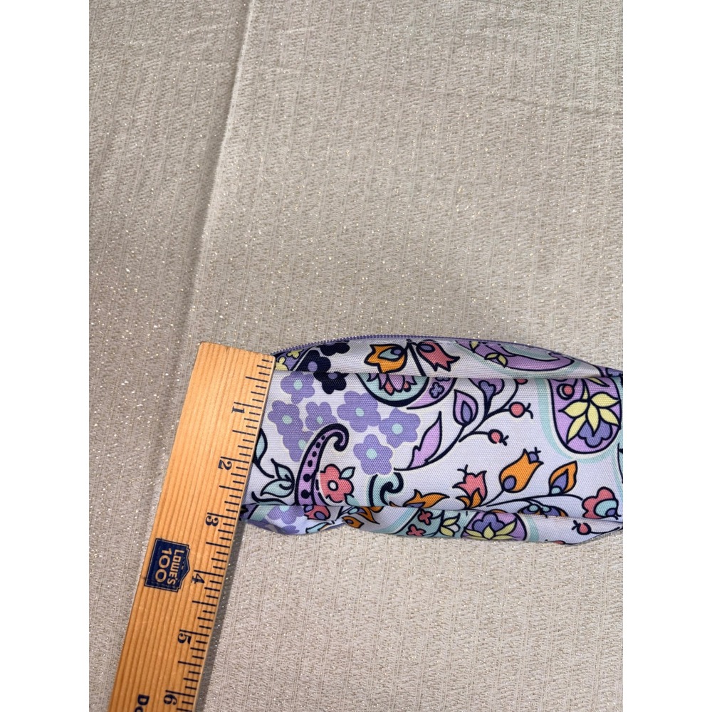 Vera Bradley makeup bag Pouch Purple Floral Paisley Good Zippered Cosmetic Case - Picture 4 of 10